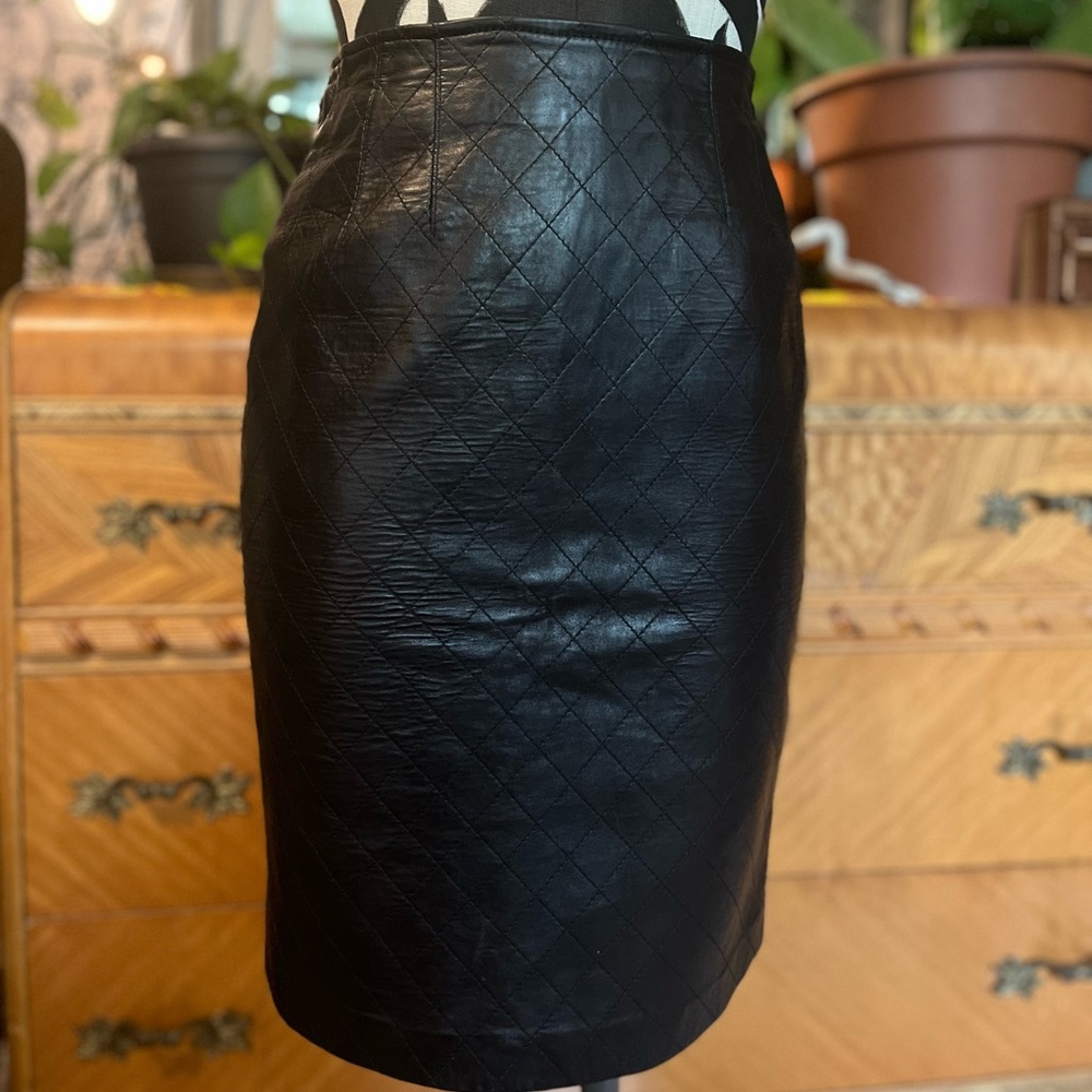 Vintage leather pencil skirt